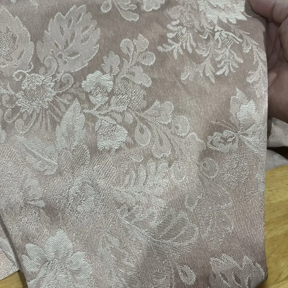 JC Penney Home Vtg Rose Pink Waterfall Swag Valance 4‎ Piece Jacobean 120x36